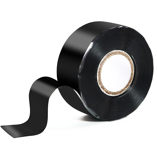 Self Fusing Silicone Tape 1 in x 16.4' Black Waterproof Rubber Leak Proof by PackYard