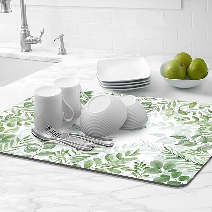 LOKHOM Dish Drying Mat for Kitchen Counter, Drain Rack Mat for Counter Coffee - Image 9