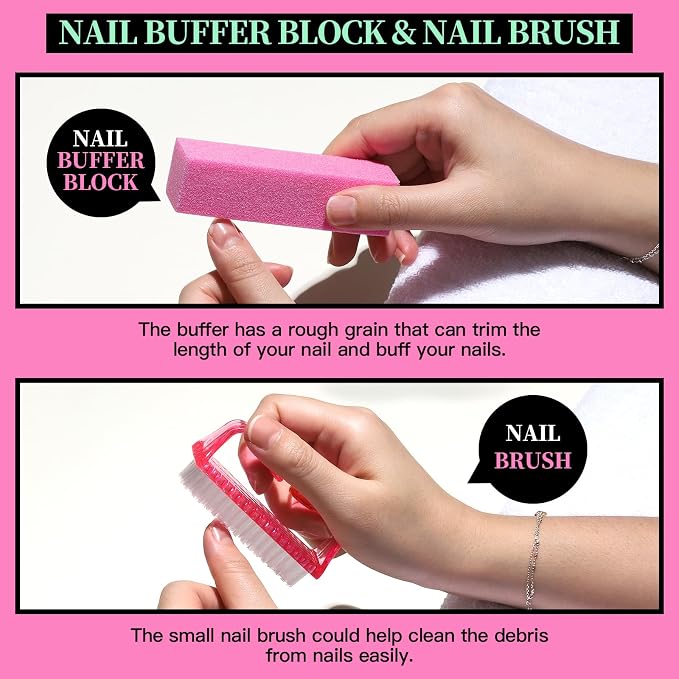 FANDAMEI Nail Care Kit, Nail Files 100/180, Nail Buffer Block, Cuticle Nippers - Image 3