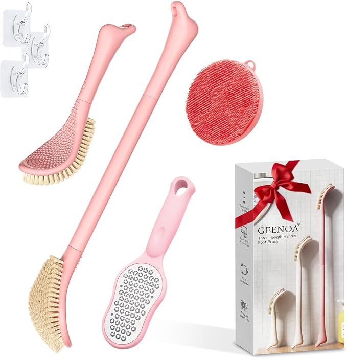 Foot Brush/Foot File/Silicone Body Scrubber Set, 3-in-1 Foot Scrubber by GEENOA