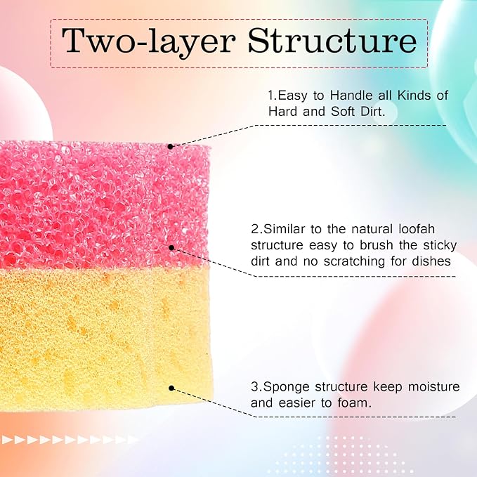 6 Pcs Dog Dual Sided Scrub Sponge Cleaning Sponges Cute Temperature Sensitive - Image 3