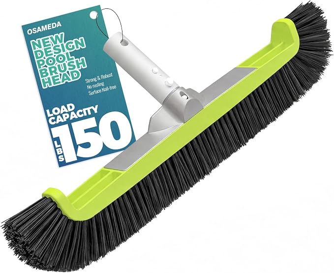 18" Pool Brush Head for Cleaning Swimming Pool Walls, Curved Ends by Unknown