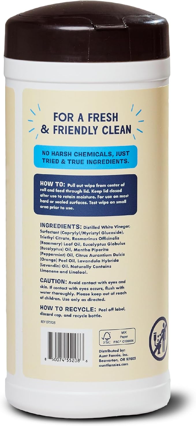Aunt Fannie's Glass & Window Cleaning Wipes, Natural Streak-Free Glass Cleaner - Image 8