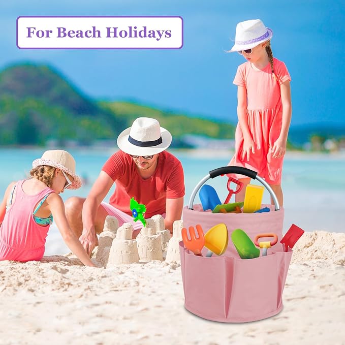 17L Portable Shower Caddy with 6 Side Pockets, Foldable Cleaning Supply Caddy - Image 6