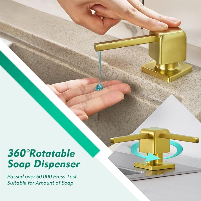 CREA Brushed Gold Soap Dispenser - Image 2