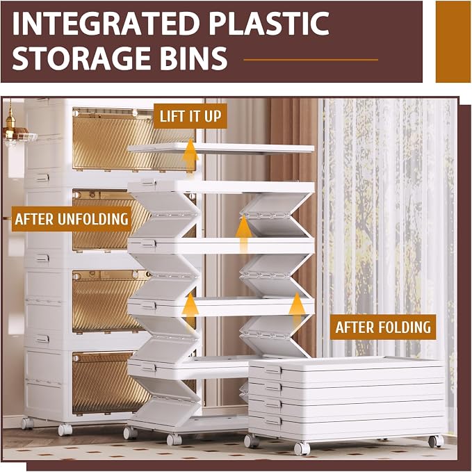 QudraKast 4-Tier Stackable Plastic Storage Bins - 67QT Stackable Storage Bins - - Image 2