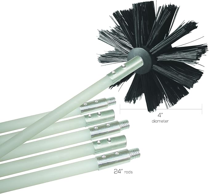 Deflecto DVBRUSH12K/6 Dryer Duct Cleaning Kit, Lint Remover, Extends up to 12 - Image 3