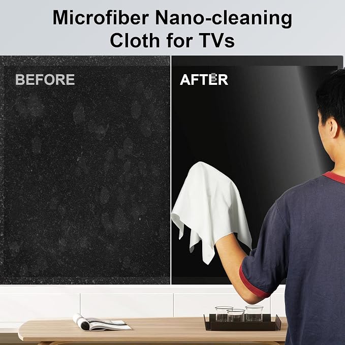 Selens 4Pcs Extra Large Microfiber Cleaning Cloths 16x16inch White Microfiber - Image 2