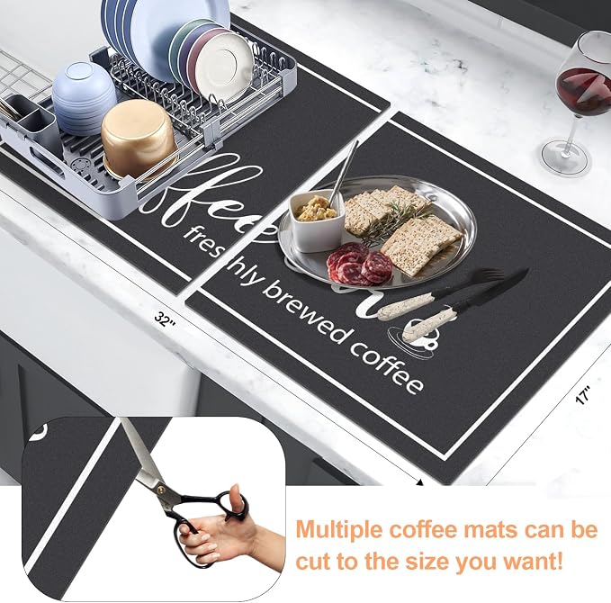 Findosom Dish Drying Mat, Cuttable Drying Mat - Image 2