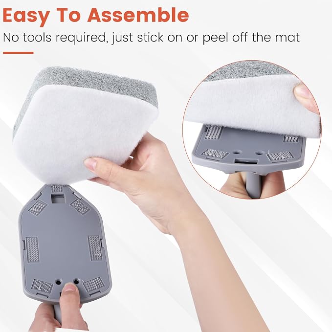 Scouring Pads Microfiber Cloth Refills 6 Pack, Fit Tub Tile Scrubber Brush - Image 4