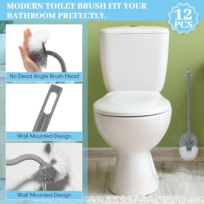12 Pcs Curved Toilet Bowl Brush Bulk Bathroom Deep Cleaning Toilet Cleaner - Image 4