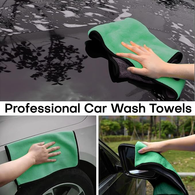 Hovom 3PCS Car Microfiber Towels, 23.62"×11.81" Lint-Free Microfiber Towels - Image 4