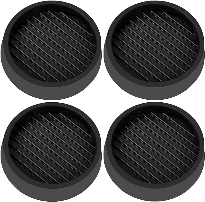 4X4 Round Rubber Caster Cups, Non Slip Furniture Pads, Anti-Slip Gripper by VOCOMO