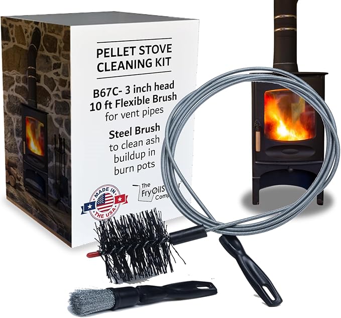 Pellet Stove & Dryer Vent Cleaner Kit – 10 ft Long Steel Flexible Brush by THEFRYOILSAVERCOMPANY