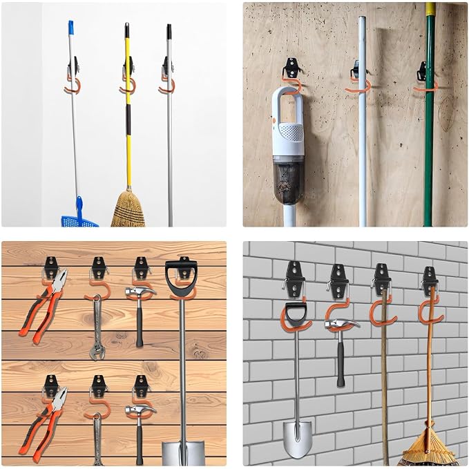 16 Pack Metal Garage Hooks S Hooks Heavy Duty Metal Large S Hooks and Broom and - Image 6