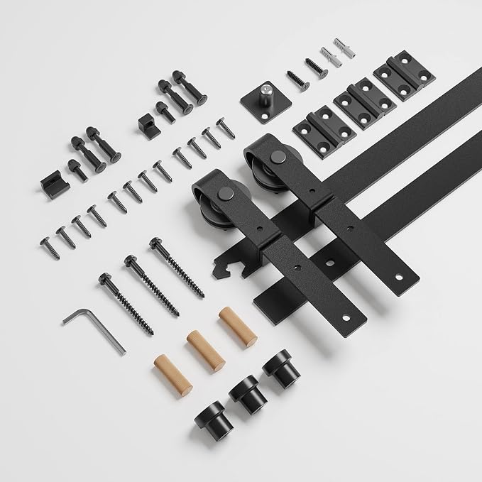 52" Bi-Folding Sliding Barn Door Hardware Track Kit, Smoothly&Quietly, Side - Image 9