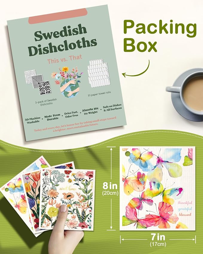 6 Pack Swedish Dishcloths for Kitchen - Image 2