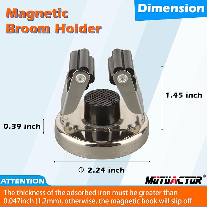 MUTUACTOR Magnetic Broom Holder, Anti-broken Broom and Mop Tool Holder - Image 5