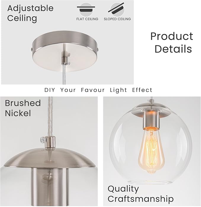 Globe Pendant Light, Modern Hanging Lighting Fixture, Classic Cluster Chandelier - Image 4