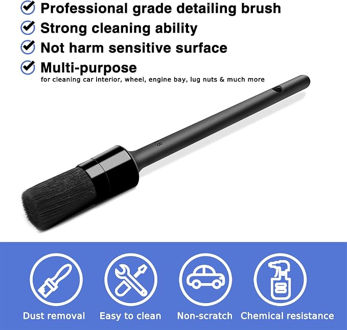 9pcs Auto Car Detailing Brush Set/ Interior Cleaning Kit Includes 5 Soft - Image 5