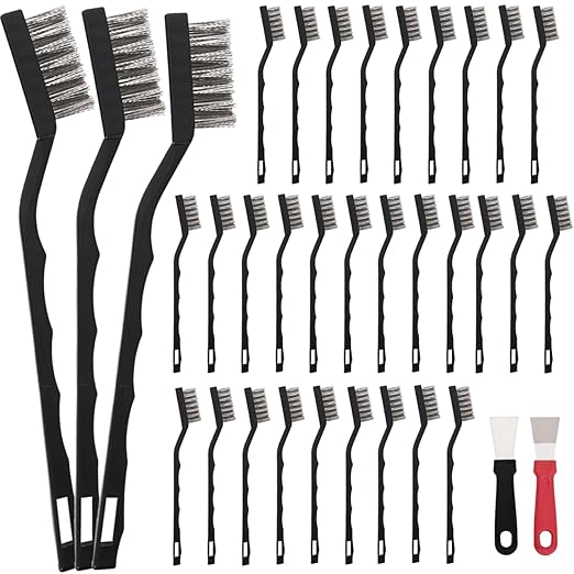 30 PCS Mini Wire Brush Stainless Steel Brush Set，Masonry Brush Wire Bristle by Unknown