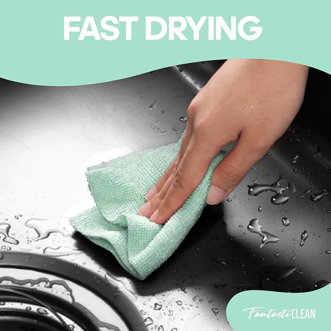 Fantasticlean Microfiber Cleaning Cloth Roll -60 Pack, Tear Away Paperless - Image 5