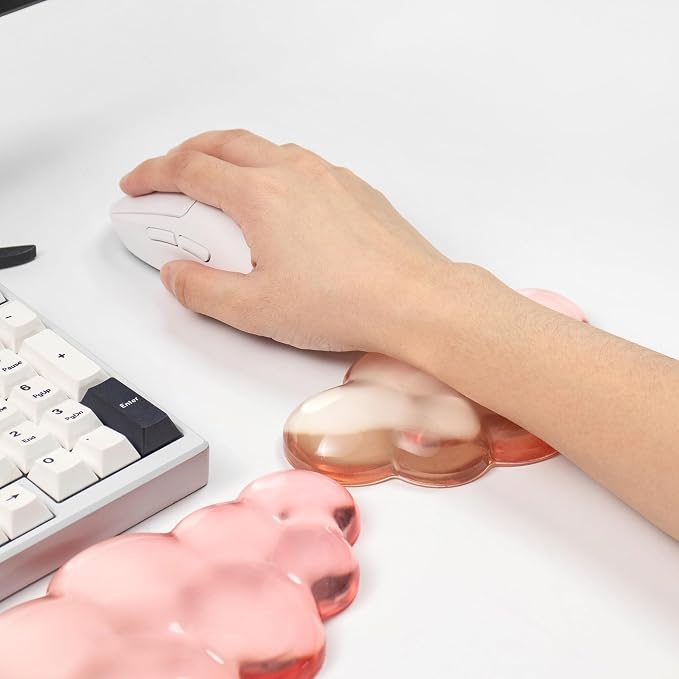 Gel Keyboard and Mouse Wrist Rest Set – Clear Cloud Wrist Rest - Image 5