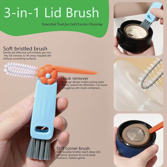 3 Pack Bottle Brush, 15 Inches Long Handle Water Bottle Cleaner Brush Set - Image 4
