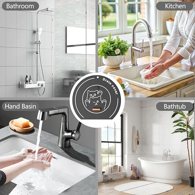 2-in-1 Shower Drain Hair Catcher & Bathtub Drain Cover, Odor-Proof Silicone - Image 9