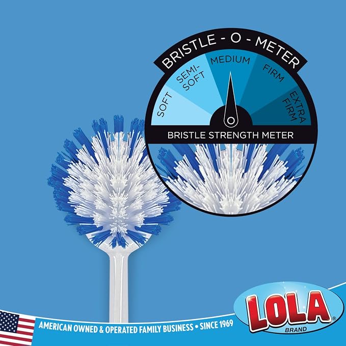 Dish Brush Scrubber for Kitchen, 2 Pack, by LOLA, Has Stiff Bristles & Food - Image 4