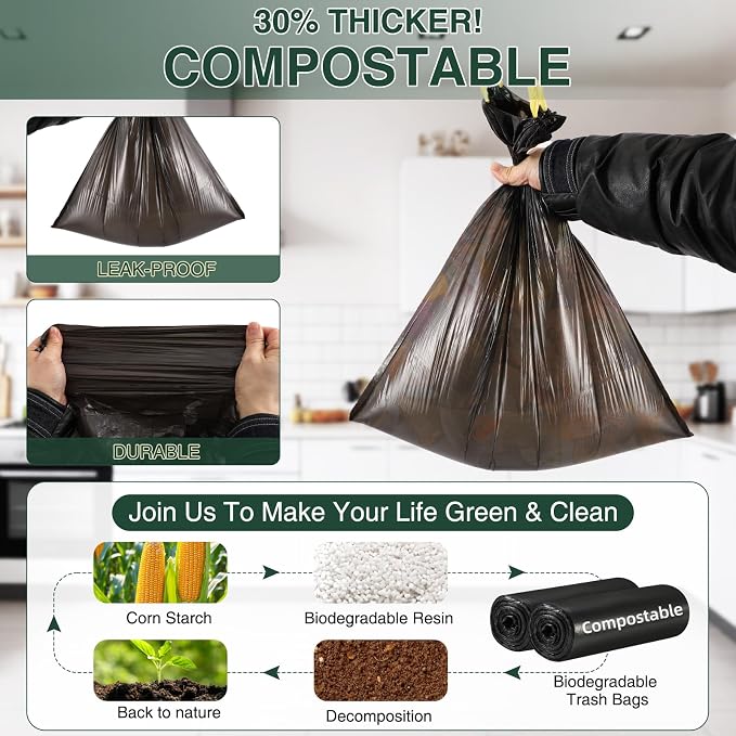 Small Bathroom Trash Can with Lid Soft Close, 1.8 Gallon Stainless Steel - Image 6