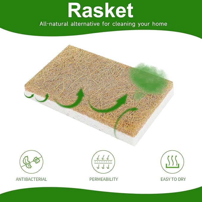 10 Pack Biodegradable Natural Sponges Kitchen - Image 3