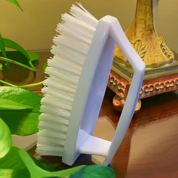 Scrub Brush Unbreakable Handle 6" White, Stiff Heavy-Duty Bristles Tough on - Image 6