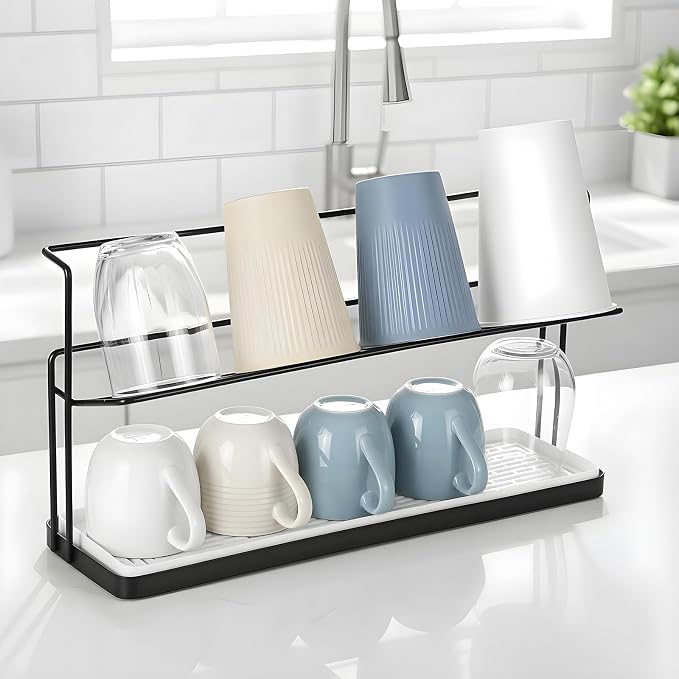 2-Tier Bottle Drying Rack Cup Cradle Storage by Unknown