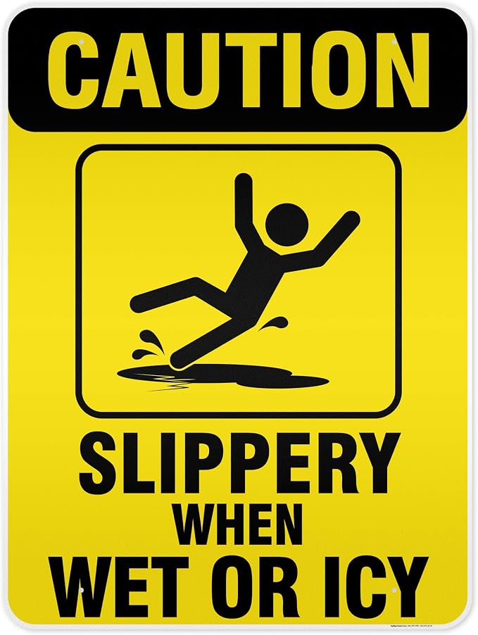 Caution Slippery When Wet Sign or ICY Sign, Indoor/Outdoor Use, USA MADE By My by MySignCenter