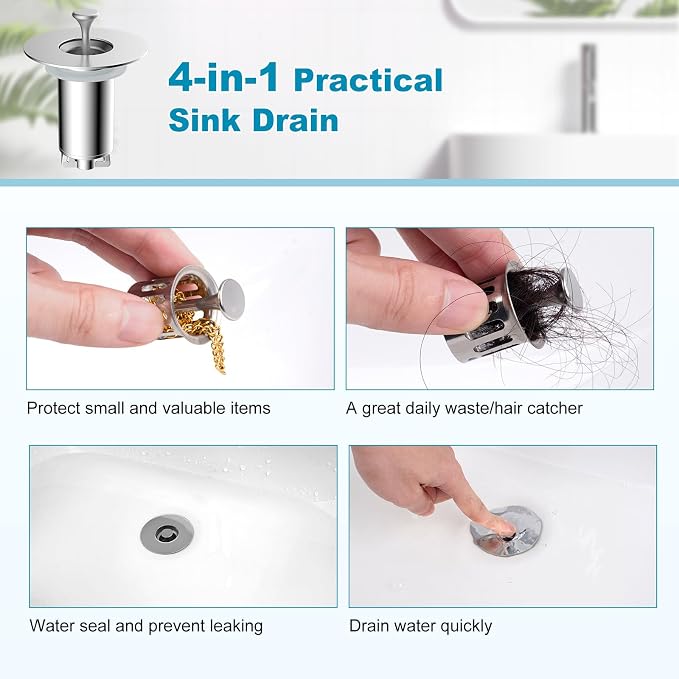 Universal Bathroom Sink Drain Strainer Hair Catcher Upgraded - Image 5