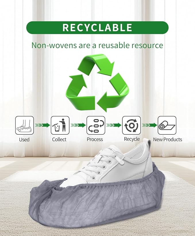 100Pcs Non-Woven Shoe Covers Disposable Non Slip - Image 7