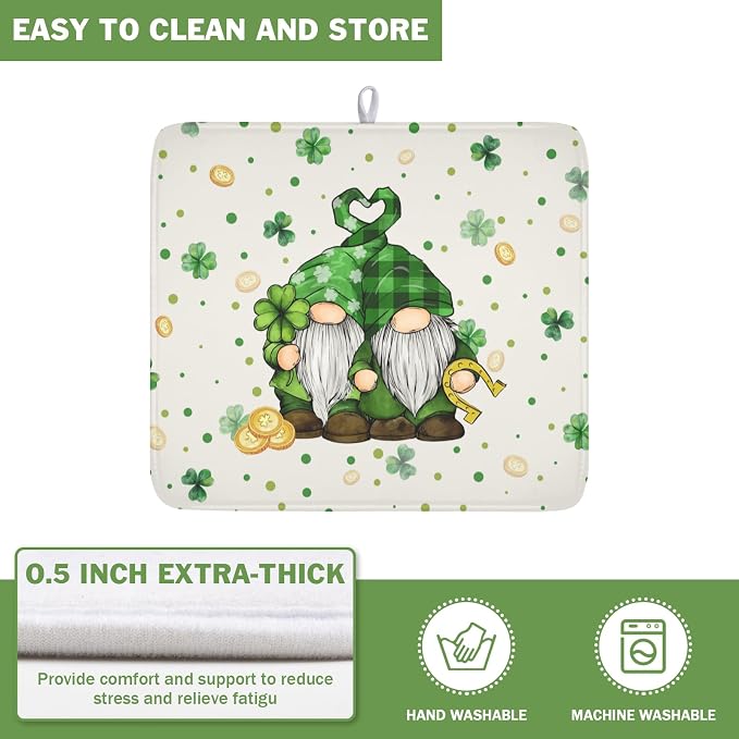 St Patrick's Day Gnome Dish Drying Mat - Image 5