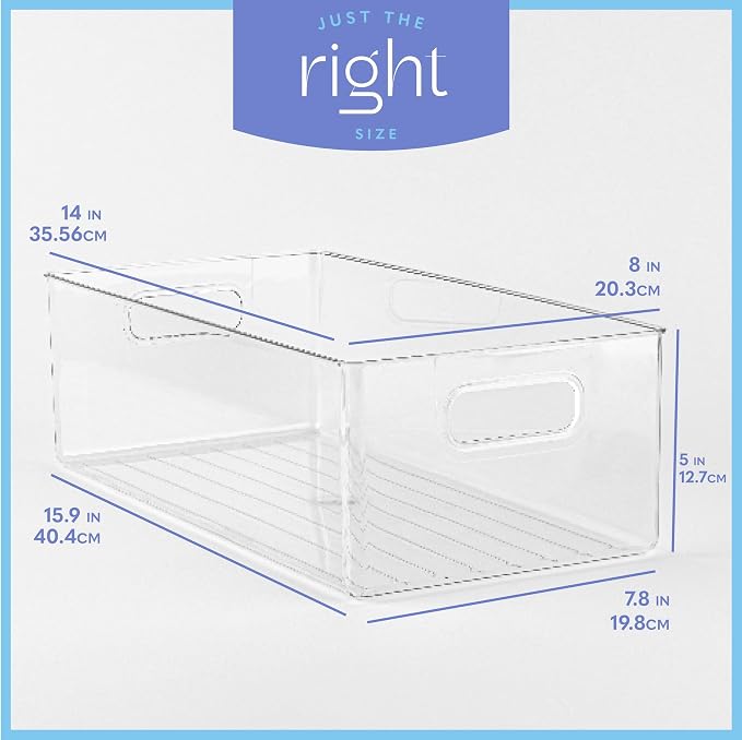 Plastic Food Storage 2 Pack Clear Container Bin - Image 3