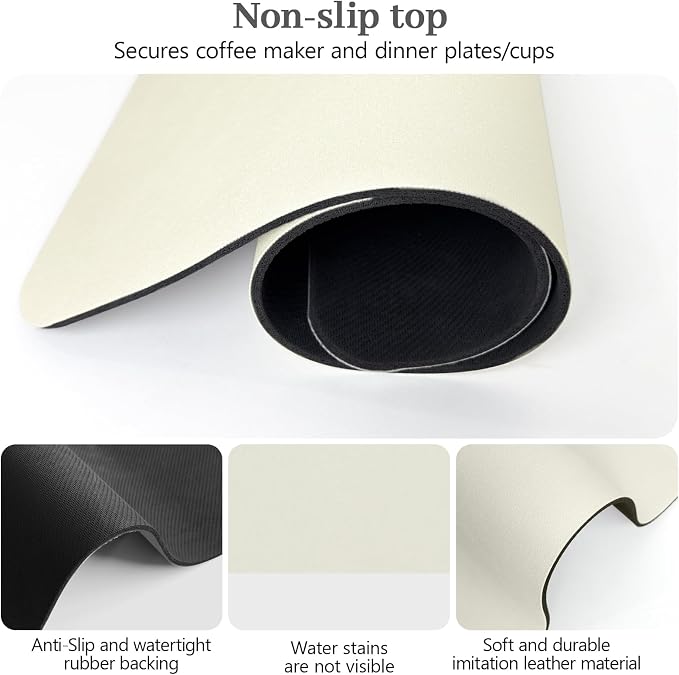 Bloss Coffee Mat / Drying Mat Off White, Absorbent / Hides Stains / Rubber - Image 4