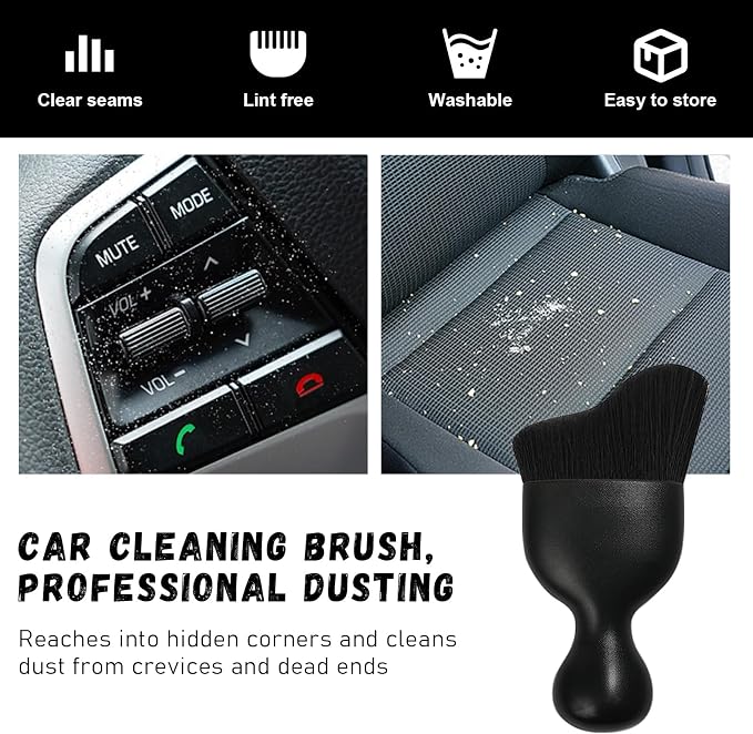 Ziciner 2 PCS Car Detailing Brush, Curved Soft Bristles Auto Removal Dust - Image 6