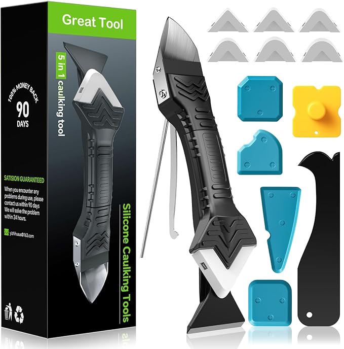 Silicone Caulking Tool, 5 in 1 Caulking Sealant Finishing Tool by Goopreen