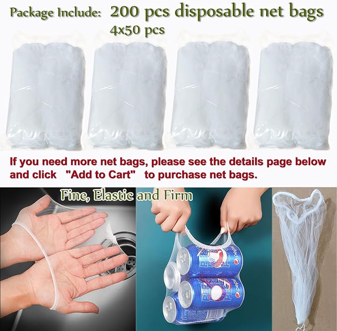 Kitchen Sink Strainer with Sink Basket Holder and 200 Strainer Net Bags - Image 4