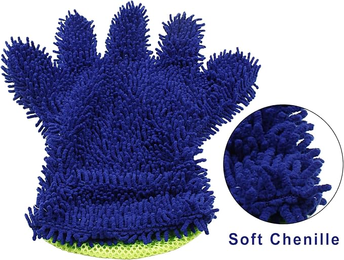 BokWin 2-Pack Car Wash Mitt Scratch Free, 5-Finger Microfiber Wash Mitts - Image 3