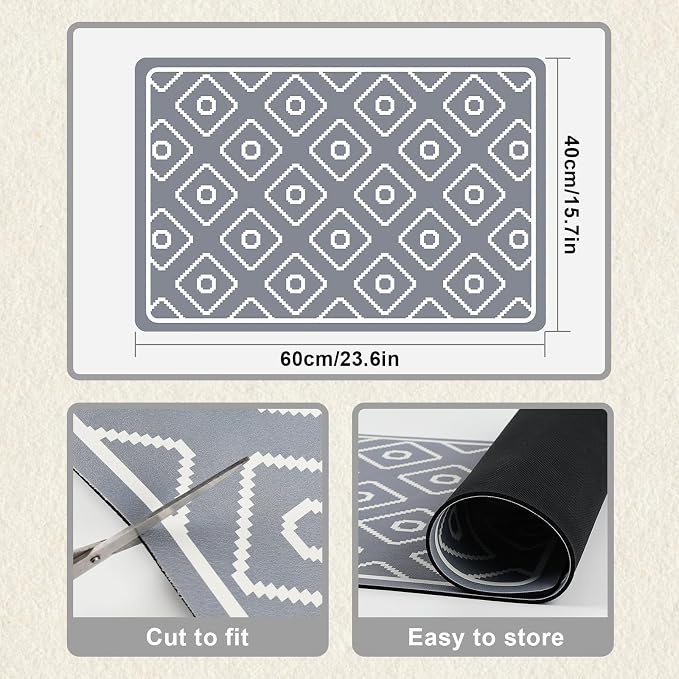 SUEH DESIGN Dish Drying Mat, Absorbent Coffee Mat 23.6 x 15.7 in Quick Dry - Image 7