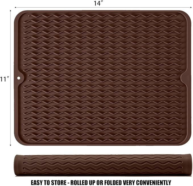 Large 14" x 11" Silicone Dish Drying Mat - Image 2
