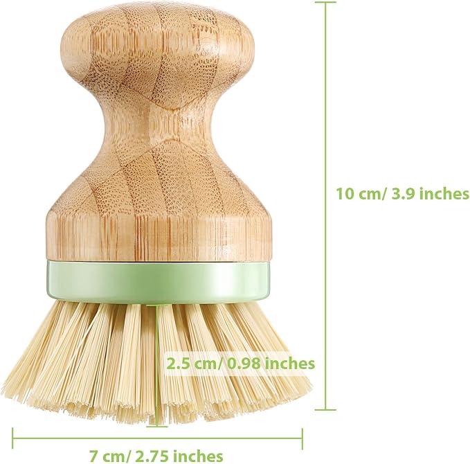 4 Pieces Bamboo Dish Scrub Brush - Image 2
