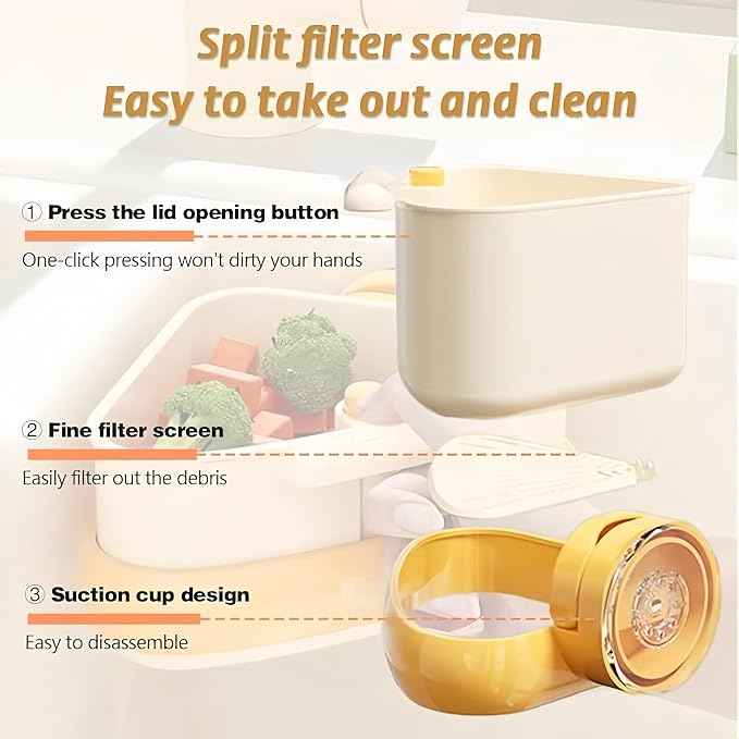 Corner Sink Strainer, Sink Strainer Basket, 2026 New Upgraded Suction Cup Press - Image 3