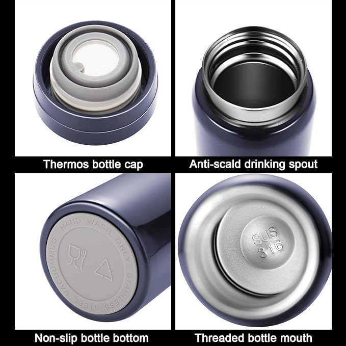10oz Mini Water Bottle Stainless Steel Thermos Small Flask - Image 3