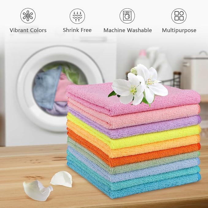 Orighty Washcloths Towels Set 10 Pack, Highly Absorbent and Soft Feel - Image 6